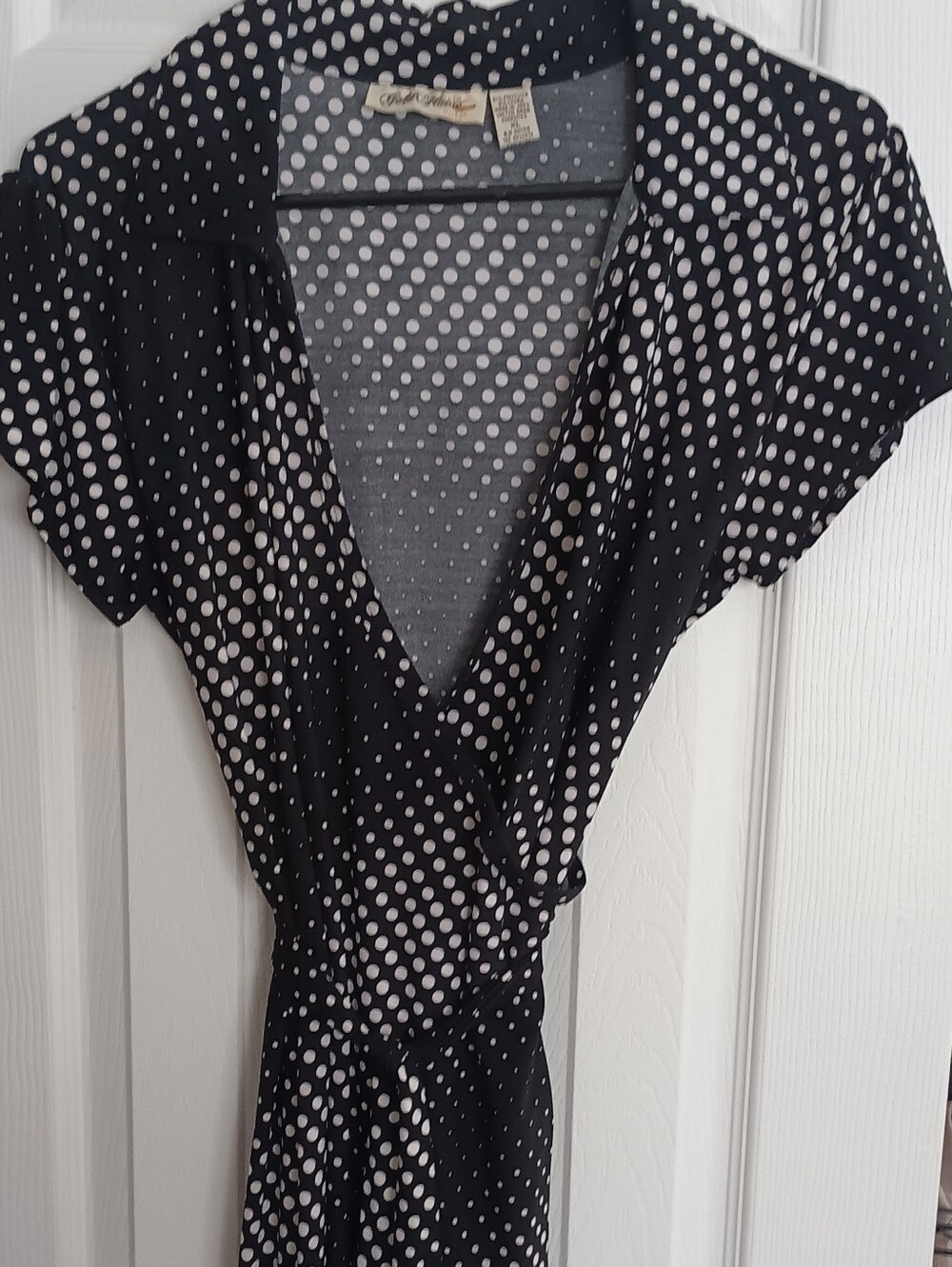 Gold Flava Brand Black and White Polka Dot Midi Dress with Wrap Detail